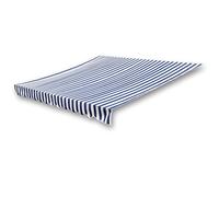 Tidyard Toldo de Lona Tapa de Reemplazo Toldos Exterior Parte Superior para Patio Terraza Jardín Ultravioleta Azul y Blanco 3x2,5m(Marco del Toldo no Incluido)