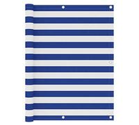 Tidyard Toldo para Balcón Parasol Pantalla Privacidad Malla Ocultación Patio Jardín Terraza Protección Tela Oxford Blanco y Azul 120x300 cm