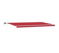 Tidyard Toldo Retráctil Manual con LED Rojo 600x350 cm