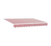 Tidyard Toldo Retráctil Manual con Rayas Rojas y Blancas 350x250 cm