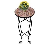 Tidyard Mesa Auxiliar de Mosaico Mesilla de Teléfono Aparador Tabla Alta Mesa para Plantas Mesa Lateral para Jardin Balcon Terraza 30x60cm Terracota