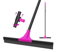 TidyBliss Escoba de Goma 45 cm para Suelo con Mango Adjustable 148 cm, Escobilla Caucho para Limpiar Ducha Azulejo Hormigón Baño Mármol Cristal Garaje Tienda Cubierta Ventana Patio Jardín (Rosa Roja)