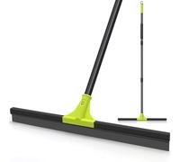 TidyBliss Escoba de Goma 60 cm para Suelo con Mango Adjustable 158 cm, Escobilla Caucho para Limpiar Ducha Azulejo Hormigón Baño Mármol Cristal Garaje Tienda Cubierta Ventana Patio Jardín (Verde)