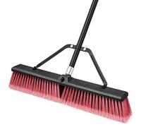 TidyBliss Escoba Jardin de 60 cm para Exteriores, Cepillo Comercial Grande de Cerdas Rígidas con Mango Largo de 160 cm para Garaje, Taller, Jardín, Patio, Terraza, Calle, Almacén, Césped (Rojo)