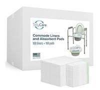 TidyCare Revestimientos para inodoro y almohadillas absorbentes para asiento de inodoro portátil y bandeja de cama, paquete combinado XL de 168 bolsas de basura desechables y 168 almohadillas, forros