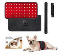 Tidytech Cinturón de terapia de luz roja mejorado para mascotas, terapia infrarroja LED con 4 modos y 4 temporizadores ajustables, 60 LED, luz roja de 660 nm y 850 nm, pantalla LED, luz de