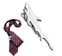 Tie Clip | Shark Metal Novelty Non-Slip | Animal Tie Pins - for Business Birthday Wedding Party Holiday Date