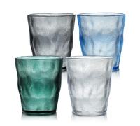 TIE-DailyNec 4PCS Vasos Acrílicos Irrompibles, 220ml, Glaciar, para Cocktail, Jugo, Vino, Cerveza, Picnics, Camping, Fiestas