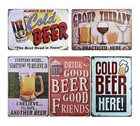 TIE-DailyNec - 5 piezas letreros de metal de estaño vintage de cerveza, signos retro, decoración de pared, placa de cocina, comedor, bar, pub, 20 x 30 cm