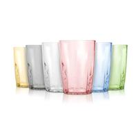 TIE-DailyNec 6PCS Vasos De Plástico Acrílico 410ml - Irrompibles Con Dibujo De Glaciar Para Bebidas, Cocktail, Jugo, Vino, Cerveza - Ideal Para Picnics, Camping, Fiestas