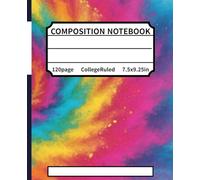 TIE-DYE Composition Notebook: Colorful Powder Swirl Neon Lined Journal