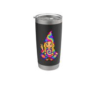 Tie Dye Gnome Peace Sign Hippie Gnome Lover Women Girls Vaso térmico de acero inoxidable de doble pared