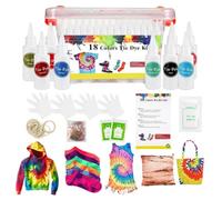 Tie Dye Kit 18 Colors 180pc DIY Fabric Dye Set For Shirts Crafts