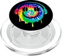 Tie Dye Melting DJ Sonriente Cara Auriculares EDM Rave Party PopSockets PopGrip para MagSafe