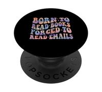 Tie Dye Nacido para Leer Libros Obligados A Leer Correos Electrónicos Amante De Los Libros PopSockets PopGrip Adhesivo