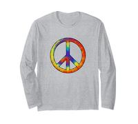 Tie Dye Peace Sign Peace Love Happiness Manga Larga
