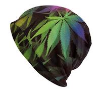 Tie Dye Pot Leaf Weeds Beanie Chemo Hat Cancer Headwear Sombreros de Punto Baggy Slouchy Scarf Cap para Adultos Mujeres Hombres