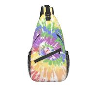 Tie Dye Rainbow Pattern Sling Bag, Crossbody Backpack Shoulder Chest Bag para Mujeres Hombres Viajes al Aire Libre Senderismo Daypack