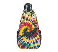 Tie Dye Rainbow Pattern Sling Bag, Crossbody Backpack Shoulder Chest Bag para Mujeres Hombres Viajes al Aire Libre Senderismo Daypack
