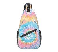 Tie Dye Rainbow Pattern Sling Bag, Crossbody Backpack Shoulder Chest Bag para Mujeres Hombres Viajes al Aire Libre Senderismo Daypack