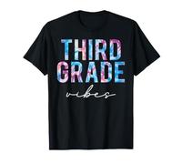 Tie Dye Retro de Third Grade Vibes para el Regreso a Clases Camiseta