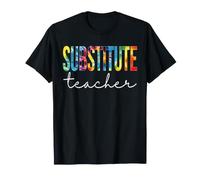 Tie Dye Retro Rainbow para el Regreso a Clases de Profesor sustituto Camiseta