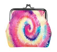 Tie Dye Swirl Colorido Abstracto Monedero Kiss Lock Change Monedero Vintage Trinkets Pouch