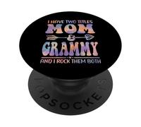 Tie Dye Tengo Dos títulos Mom y Grammy Funny Mother Day PopSockets PopGrip Adhesivo