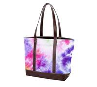 Tie Dyeing Art-101 - Bolso de cuero duradero lavado para mujer, con asa superior, bolsillos y cremallera