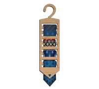 Tie Hanger, Wooden Belt Organizer Rack, Necktie Storage Holder System, Multi Hook Wardrobe Display Frame, Closet Space Saving Build, Men Gentlemen Fathers Husbands Boyfriends 9.84x5.91x0.2 Inches
