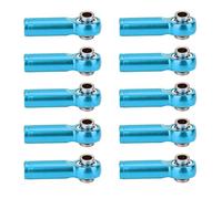 Tie Rod End, 10Pcs Aluminium Alloy M4 Positive and Negative Thread Tie Push Link Rod Joint Front Tie Rod Set Left Right Tie Rod End Kit For 1/10 Model RC Car (Blue)