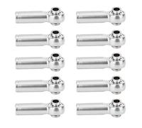 Tie Rod End, 10Pcs Aluminium Alloy M4 Positive and Negative Thread Tie Push Link Rod Joint Front Tie Rod Set Left Right Tie Rod End Kit For 1/10 Model RC Car (Silver)