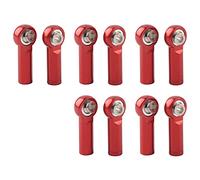 Tie Rod End, 10Pcs Aluminium Alloy M4 Positive and Negative Thread Tie Push Link Rod Joint Front Tie Rod Set Left Right Tie Rod End Kit For 1/10 Model RC Car (Red)