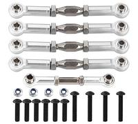 Tie Rod Set Aluminum Alloy RC Car Accessories Durable Lightweight Easy to Install Stable Performance for 1/10 XTE Remote Control Toy Car 5Pcs Set (Plata)