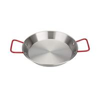 TIECHUINIUB Paellera profesional de acero inoxidable antiadherente, asas antiquemaduras, universales para todas las fuentes de calefacción para el hogar, hotel, restaurante, rojo, 20 cm