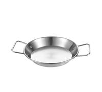 TIECHUINIUB Paellera profesional de acero inoxidable antiadherente, asas antiquemaduras, universales para todas las fuentes de calefacción para el hogar, hotel, restaurante, plata, 18 cm