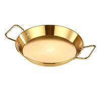 TIECHUINIUB Paellera profesional de acero inoxidable antiadherente, asas antiquemaduras, universales para todas las fuentes de calefacción para el hogar, hotel, restaurante, oro, 28 cm