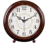 TIECHUINIUB Reloj de mesa retro de madera maciza para sala de estar, decoración simple, reloj de péndulo creativo pequeño