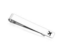 Tieclip - Barra de corbata de acero inoxidable para hombre, para bombero, golfista, piloto, agente inmobiliario, regalo de cumpleaños, Middle, Acero inoxidable, Sin piedra preciosa