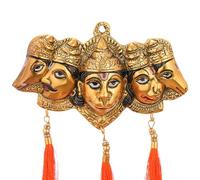 TIED RIBBONS Panchmukhi Hanuman - Colgante de pared | Metal, 9 pulgadas | Estatuas de dioses hindúes Hanuman | Figura Hanuman para decoración del hogar, Puja, Mandir, templo, estatua india | Regalos