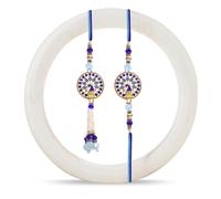 TIED RIBBONS Rakhi for Bhaiya Bhabhi - Juego de regalo | Lumba Rakhi para Bhabhi | Mini tarjeta de felicitación | Roli Chawal TIka - Raksha bandhan Rakhi para hermano y Bhabhi Rakhi Set para Bhai