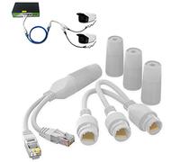 TIEDXIOY Divisor Ethernet, Adaptador Divisor combinador PoE Impermeable, Funciona con 2 cámaras IP en 1 Cable de Red
