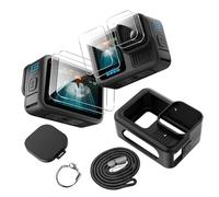 Tieeyivv Funda de Silicona para Gopro Hero 13 Black Accesorios con Protector de 6 Piezas Vidrio Templado Pantalla+ Tapa de Lente de Silicona + cordón