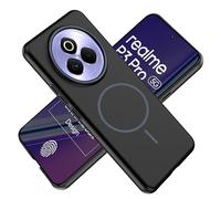Tieeyivv Funda Magnética para Realme P3 Pro/Realme 14 Pro Plus/+5G Case Fina Antigolpes Antihuellas Matt Hard PC Translúcido Resistente a Los Arañazos Espalda, [Tacto de la Piel][Antigolpes] - Negro