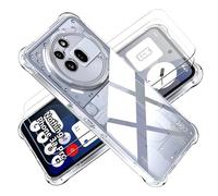 Tieeyivv Funda para Nothing Phone 3a Pro con 2 Piezas Protector de Pantalla Cristal Vidrio Templado Transparente TPU Soft Incorporado Cover Anti-rayones, Anti-Amarilleo Protección Bumper