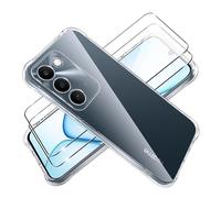 Tieeyivv Funda para Realme C100 5G Case con 2 Piezas Protector de Pantalla Cristal Vidrio Templado Transparente TPU Soft Incorporado Cover Anti-rayones, Anti-Amarilleo Protección Bumper