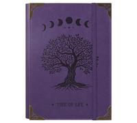 TIEFOSSI A5 Carpeta de 6 Anillas para Mujer y Hombre, Diario de Cuero PU con Tapa Dura, Diarios Vintage Árbol, Cuaderno Rectificado para la Escuela, Agenda, Viajes, Trabajo, Organizador