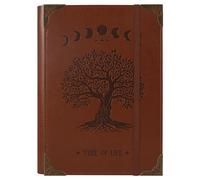 TIEFOSSI A5 Carpeta de 6 Anillas para Mujer y Hombre, Diario de Cuero PU con Tapa Dura, Diarios Vintage Árbol, Cuaderno Rectificado para la Escuela, Agenda, Viajes, Trabajo, Organizador