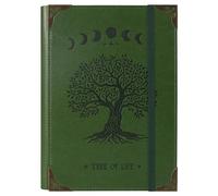 TIEFOSSI A5 Carpeta de 6 Anillas para Mujer y Hombre, Diario de Cuero PU con Tapa Dura, Diarios Vintage Árbol, Cuaderno Rectificado para la Escuela, Agenda, Viajes, Trabajo, Organizador