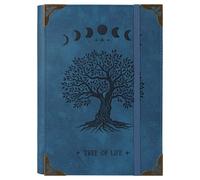 TIEFOSSI A5 Carpeta de 6 Anillas para Mujer y Hombre, Diario de Cuero PU con Tapa Dura, Diarios Vintage Árbol, Cuaderno Rectificado para la Escuela, Agenda, Viajes, Trabajo, Organizador